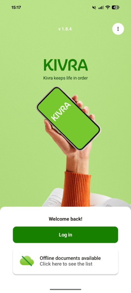 Kivra login screen